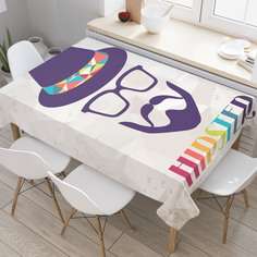 Скатерть прямоугольная JoyArty "Хипстер в шляпе" из оксфорда, 180x145 см