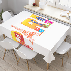 Скатерть прямоугольная JoyArty "Иллюзия Парижа" из оксфорда, 120x145 см