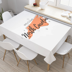 Скатерть прямоугольная JoyArty "Карта Северной Калифорнии" из оксфорда, 180x145 см