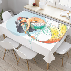 Скатерть прямоугольная JoyArty "Чудная русалка" из оксфорда, 120x145 см