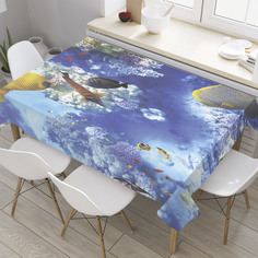 Скатерть прямоугольная JoyArty "На дне океана" из оксфорда, 120x145 см