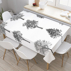 Скатерть прямоугольная JoyArty "Древесные виды" из оксфорда, 120x145 см