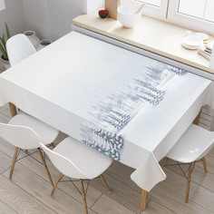 Скатерть прямоугольная JoyArty "Снежные ели" из оксфорда, 120x145 см