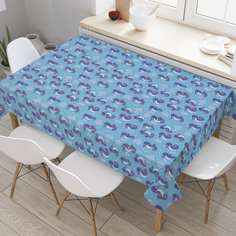 Скатерть прямоугольная JoyArty "Цветные морские коньки" из оксфорда, 180x145 см