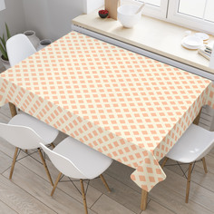 Скатерть прямоугольная JoyArty "Бежевые ромбы" из оксфорда, 120x145 см