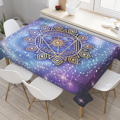 Скатерть прямоугольная JoyArty "Космические знаки" из оксфорда, 120x145 см