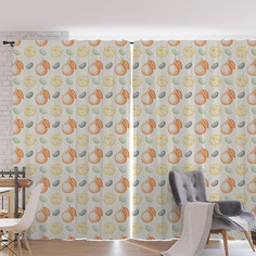 Шторы под лён JoyArty "Очищенный апельсин", серия Oxford DeLux, 340х265 см