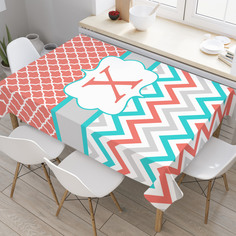Скатерть прямоугольная JoyArty "X с зигзагами" из оксфорда, 120x145 см