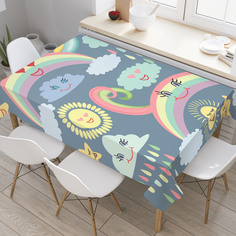 Скатерть прямоугольная JoyArty "Дождик из тучи" из оксфорда, 180x145 см