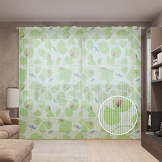 Тюль вуаль на шторной ленте с принтом JoyArty "Весеннее утро", 310х265 см