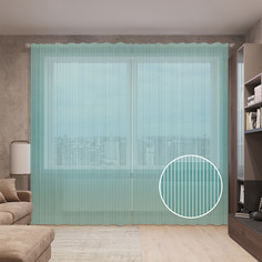 Тюль вуаль на шторной ленте с принтом JoyArty "Болотное отражение", 310х265 см