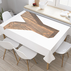 Скатерть прямоугольная JoyArty "Y из дерева" из оксфорда, 120x145 см