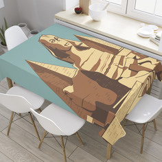 Скатерть прямоугольная JoyArty "Пирамиды и сфинкс" из оксфорда, 120x145 см