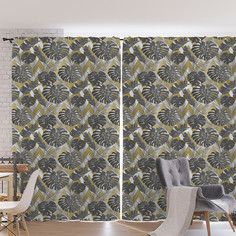 Шторы и тюль pox_55502_170x265 Тропические листья на зигзагах JoyArty