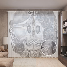 Тюль вуаль на шторной ленте с принтом JoyArty "Смертельная свадьба", 310х265 см