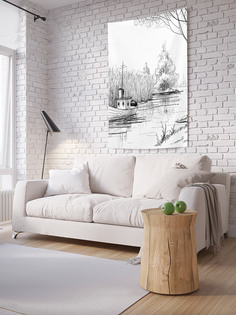 Вертикальное фотопанно на стену JoyArty Лодка по реке 100x150 см