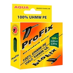 Леска плетеная Aqua ProFix 0,06 мм, 100 м, 3,5 кг, dark green