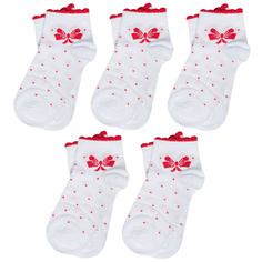 Носки для девочек ХОХ 5-D-1424 цв. белый; красный р. 24