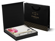 Подарочный набор: ежедневник белый и шариковая ручка Parker Jotter K60 R0032930