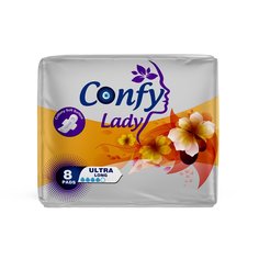 Прокладки женские Confy Lady Ultra Long гигиенические, с крылышками, 8 шт.