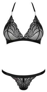 Ажурный комплект бикини Obsessive черный L-XL