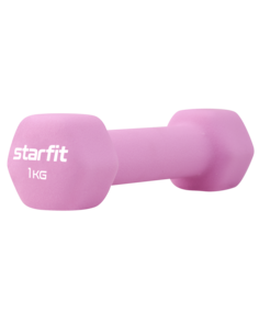 Гантель неопреновая Starfit Core Db-201 розовый пастельный, 1 кг