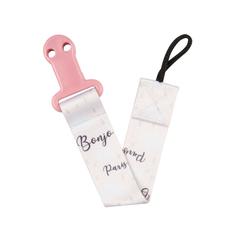 Держатель для пустышки Canpol Babies Bonjour Paris с лентой,розовый,51/026_pin