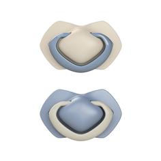 Пустышка симметричная силиконовая Canpol Babies Pure Color 0-6м,2 шт.,22/655_blu