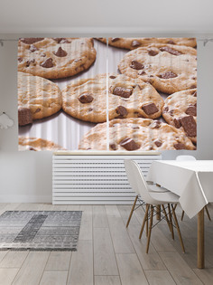 Шторы JoyArty с фотопечатью "Печенье на противне" из сатена, 290х180 см