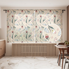 Фототюль JoyArty "Необычные тюльпаны", 145x180см (2 полотна с лентой + 50 крючков)