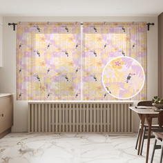 Фототюль JoyArty "Туканы в тропиках", 145x180см (2 полотна со шторной лентой + 50 крючков)