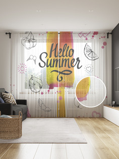 Фототюль JoyArty "Летнее мороженое", 145x265см (2 полотна со шторной лентой + 50 крючков)