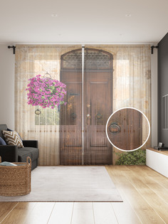 Фототюль JoyArty "Приветливый вход", 145x265см (2 полотна со шторной лентой + 50 крючков)