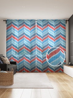 Фототюль JoyArty "Яркие зубцы", 145x265см (2 полотна со шторной лентой + 50 крючков)