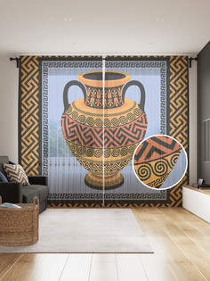 Фототюль JoyArty "Античный кувшин", 145x265см (2 полотна со шторной лентой + 50 крючков)