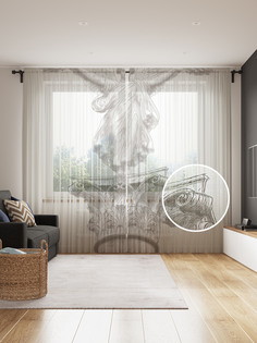 Фототюль JoyArty "Крылатый ангел", 145x265см (2 полотна со шторной лентой + 50 крючков)