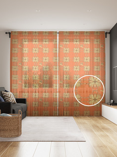 Фототюль JoyArty "Ветвистый орнамент", 145x265см, 2 полотна, лента, 50 крючков