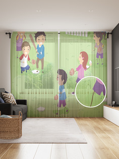 Фототюль JoyArty "Готический кроссворд" 145x265см, 2 полотна, лента, 50 крючков