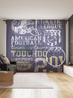 Фототюль JoyArty "Постер университетского чемпионата ретро" 145x265см