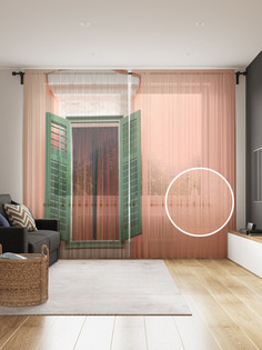 Фототюль JoyArty "Высокое окно", 145x265см (2 полотна со шторной лентой + 50 крючков)