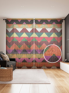 Фототюль JoyArty "Зигзаги с видения", 145x265см (2 полотна со шторной лентой + 50 крючков)