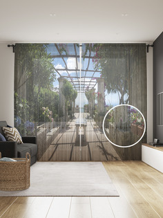 Фототюль JoyArty "Зимний сад", 145x265см (2 полотна со шторной лентой + 50 крючков)