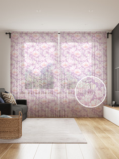 Фототюль JoyArty "Цветение магнолии", 145x265см (2 полотна со шторной лентой + 50 крючков)