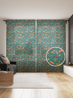 Фототюль JoyArty "Мексиканские особенности", 145x265см, 2 полотна, лента, 50 крючков