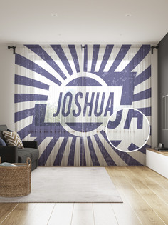 Фототюль JoyArty "Этнический слон", 145x265см (2 полотна со шторной лентой + 50 крючков)