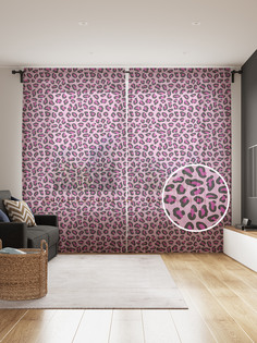 Фототюль JoyArty "Крашеная шкура ягуара", 145x265см, 2 полотна, лента, 50 крючков