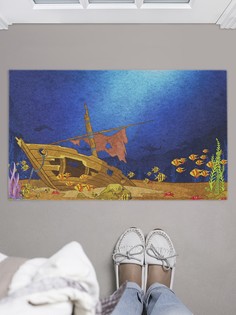Придверный коврик в прихожую JoyArty Лодка на дне 75x45 см
