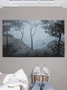 Придверный коврик в прихожую JoyArty Дымка в лесу 75x45 см