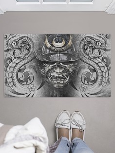 Придверный коврик в прихожую JoyArty Японская маска воина 75x45 см