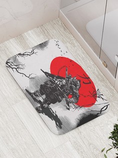 Коврик противоскользящий JoyArty "Японский самурай" для ванной, сауны, бассейна, 77х52 см